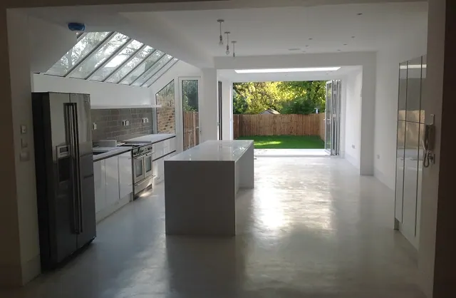 Kitchen beneath the glazed side-return roof