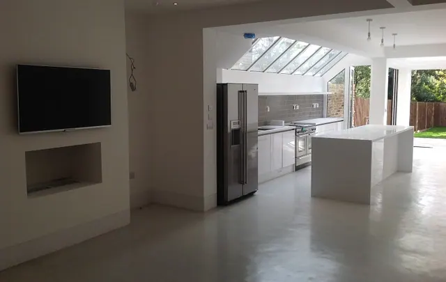 The completed room, from the front of the plan